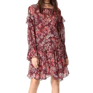 New IRO Averen short flowy ruffle floral dress 10